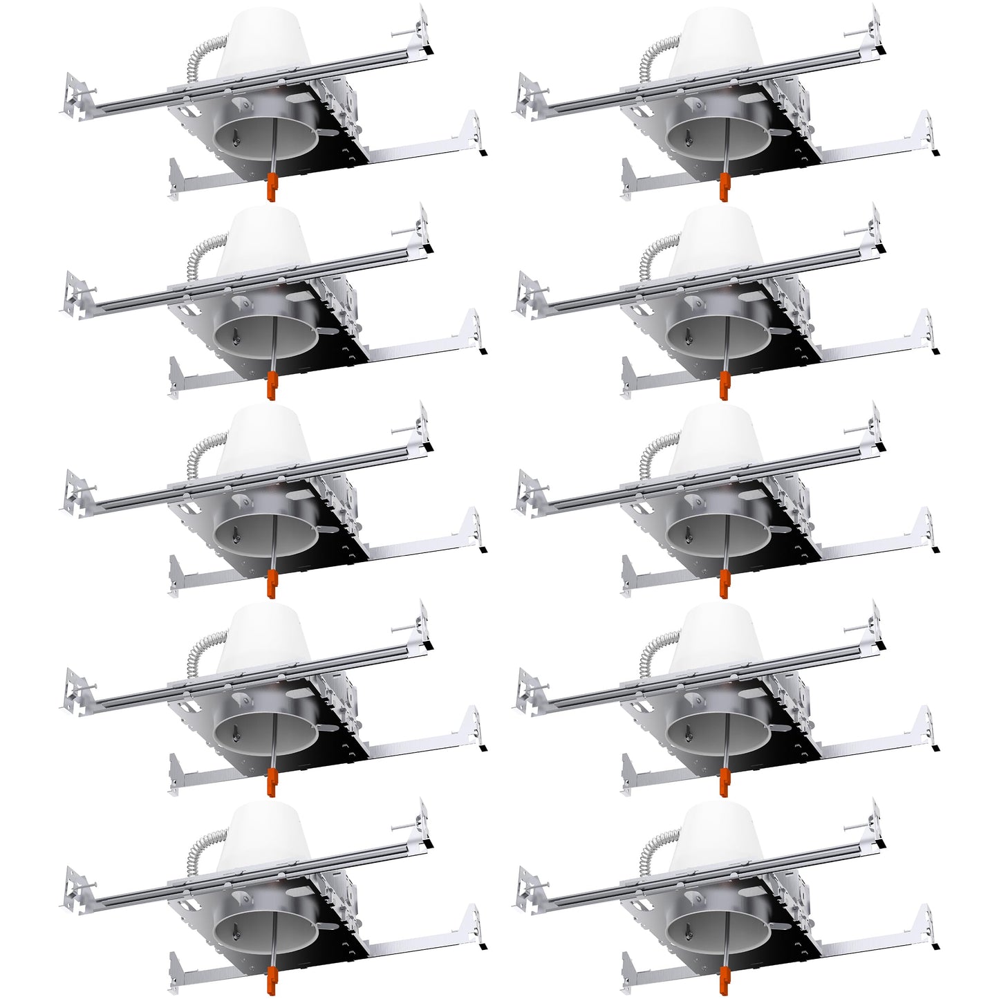 Sunco 10 Pack 4 Inch Can Lights Housing, New Construction, Recessed Cans for Ceiling, Hard Wired, TP24 Connector, 120-277V, Air Tight, Steel, IC Rated, Easy Install, UL, Wet Rated