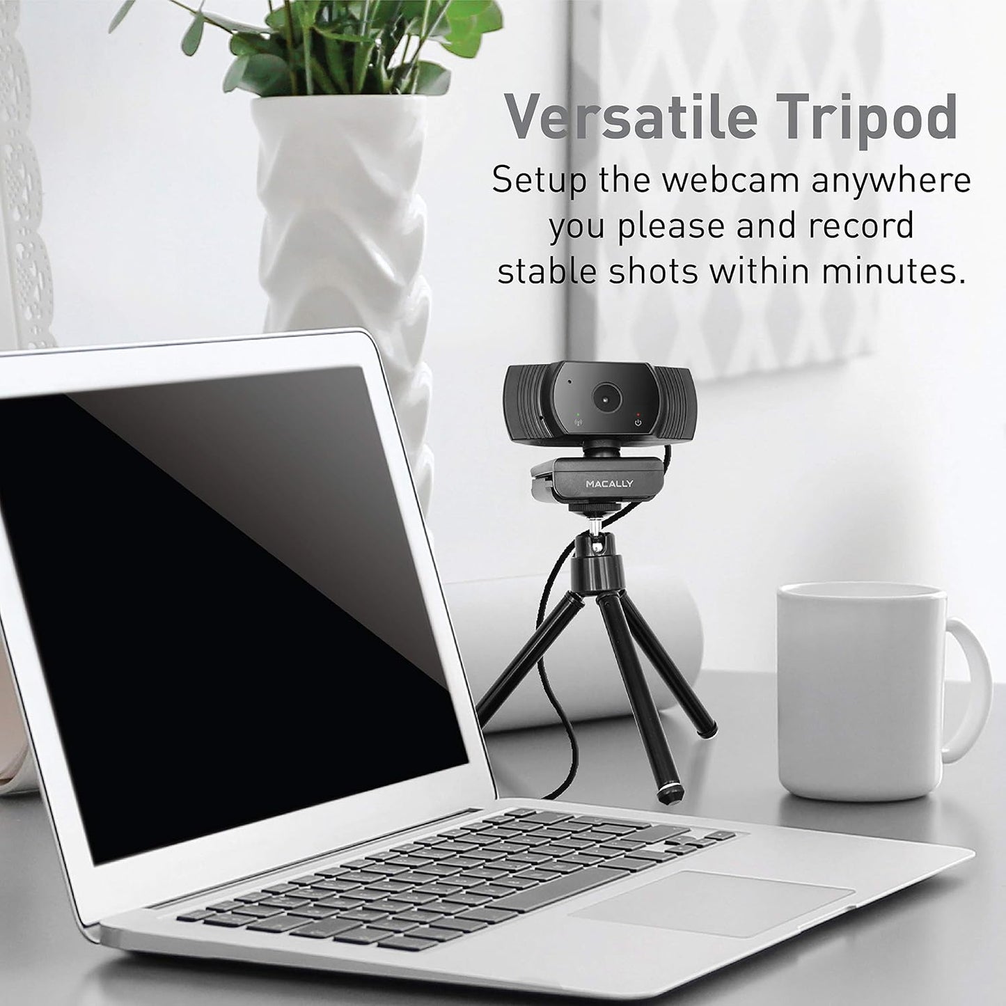 Macally 1080P 120 30FPS Webcam with Microphone - Stay Connected Virtually - Wide Angle HD USB Computer Camera