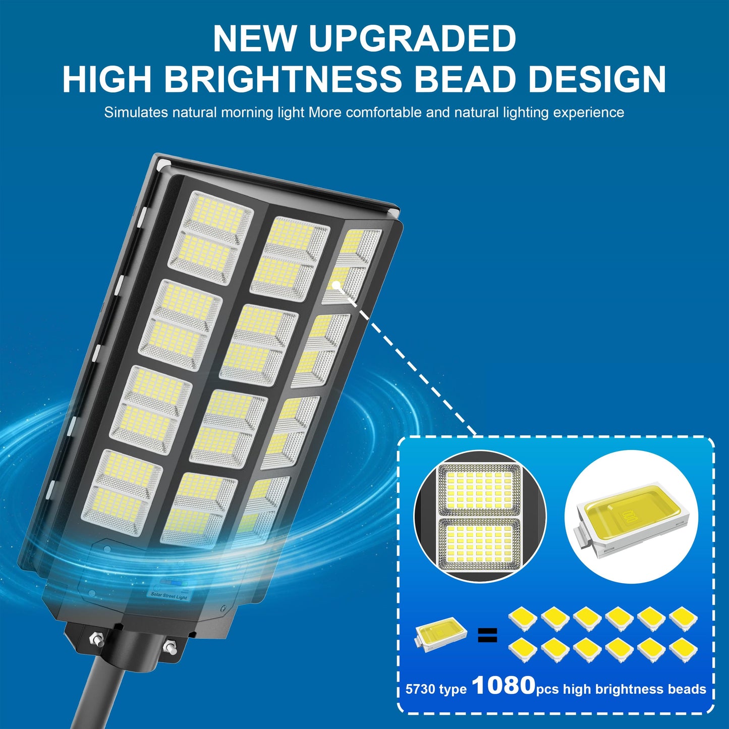 8000W Solar Street Light Outdoor Waterproof, 240000LM Solar Powered Parking Lot Lights Large Street Light Dusk to Dawn with Motion Sensor, LED Flood Light Wide Angle Lamp for Patio and Parkling Lot