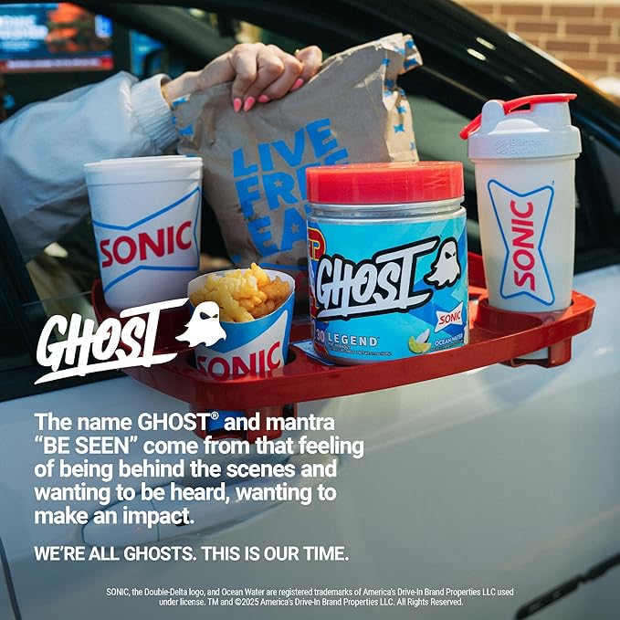 GHOST Legend Pre-Workout Powder, Sonic Ocean Water - 30 Servings ??Pre-Workout for Men & Women with Choline, L-Citrulline, & Beta Alanine for Energy & Focus