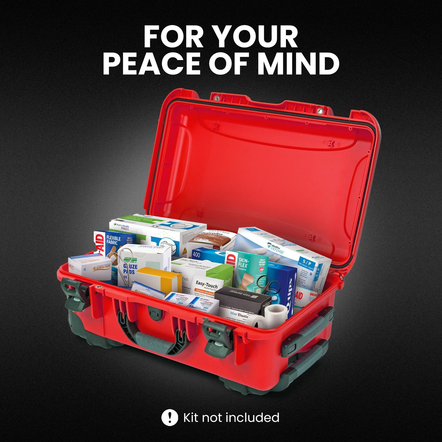 NANUK 935 Wheeled Waterproof First Aid Box Empty – Durable, Medical First Aid Organizer Case, IP67-Rated, Dustproof, Impact-Resistant, and Floats (20.5” x 11.3” x 7.5”) – Red
