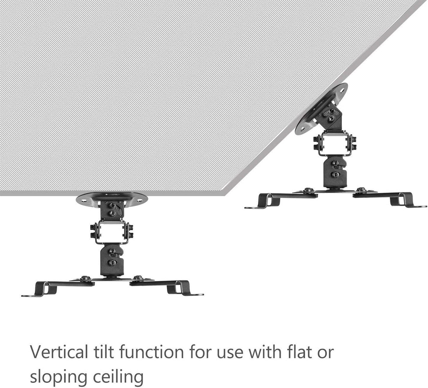 (PM-002-B), WALI Projector Ceiling Mount, Universal Low Profile Projector Mount with Retractable Arms and Multiple