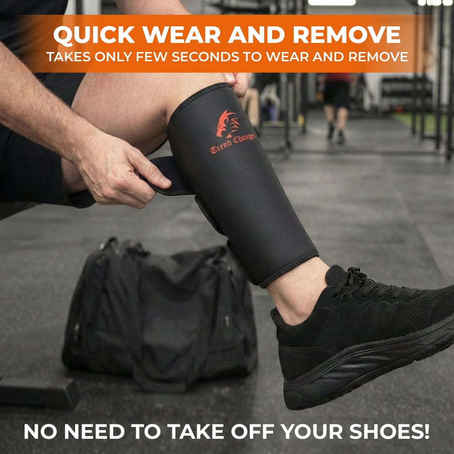 Trend Changer 5mm Weightlifting Shin Guards & Calf Support Brace – Adult Shin Guard with Neoprene Padding for Deadlifts, CrossFit, Rope Climbs and Box Jumps – Adjustable Compression Fit for Men & Women
