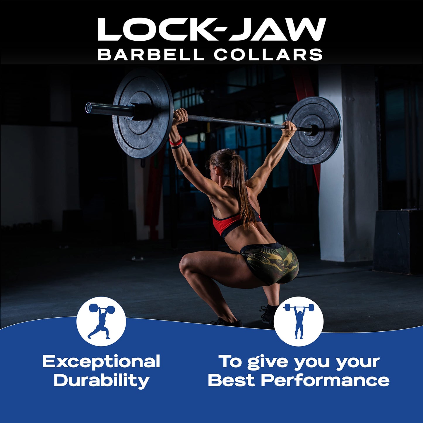 Lock-Jaw PRO 2 Barbell Collars Olympic Barbell Clamps 2 Pcs – Heavy Duty Bar Clamps for 2” & 50mm Olympic Bars – Secure Weight Bar Clamps for Strength Training & Home Gym Accessories – Pink