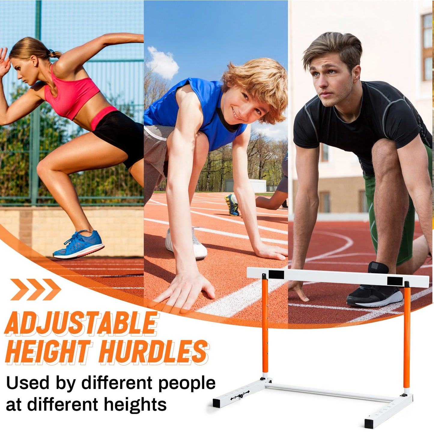 Blulu 4 Pcs Adjustable Track and Field Hurdles Height Sports Training Hurdle with Counterweight 30 to 42 Inch Heavy Duty Track and Field Equipment Practice Training for Athletes Adults