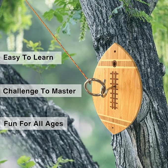 Ring Toss Game, Hook and Ring Toss Game with String and Hooks for Outdoor/Indoor Use, Man Cave Decor, Outside Games Great Gift for Men & Adults, 13 Inch