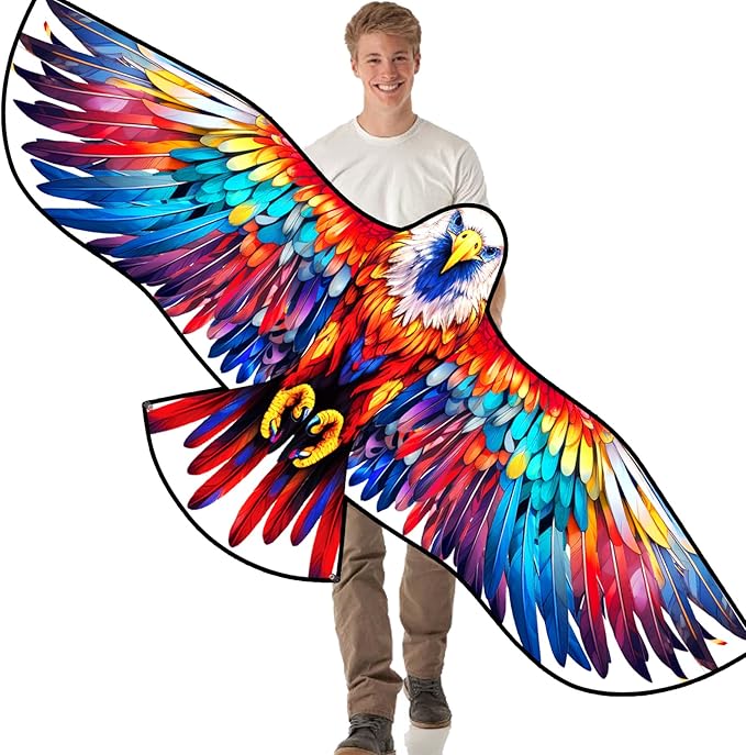 HENGDA KITE Giant Bald Eagle Kite,for Kids and Adults,Easy to Fly,Excellent Fabric and Structure Design,The Pictures are Beautiful in high Definition,Suitable for Beginners