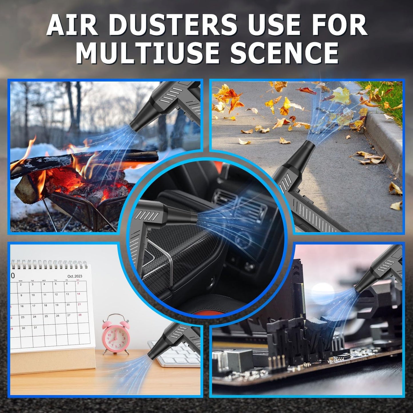 CAGIWIRU Fan,150000RPM Compressed Air Duster -Mini Blower Turbo Cordless Electric air Duster for Keyboard PC