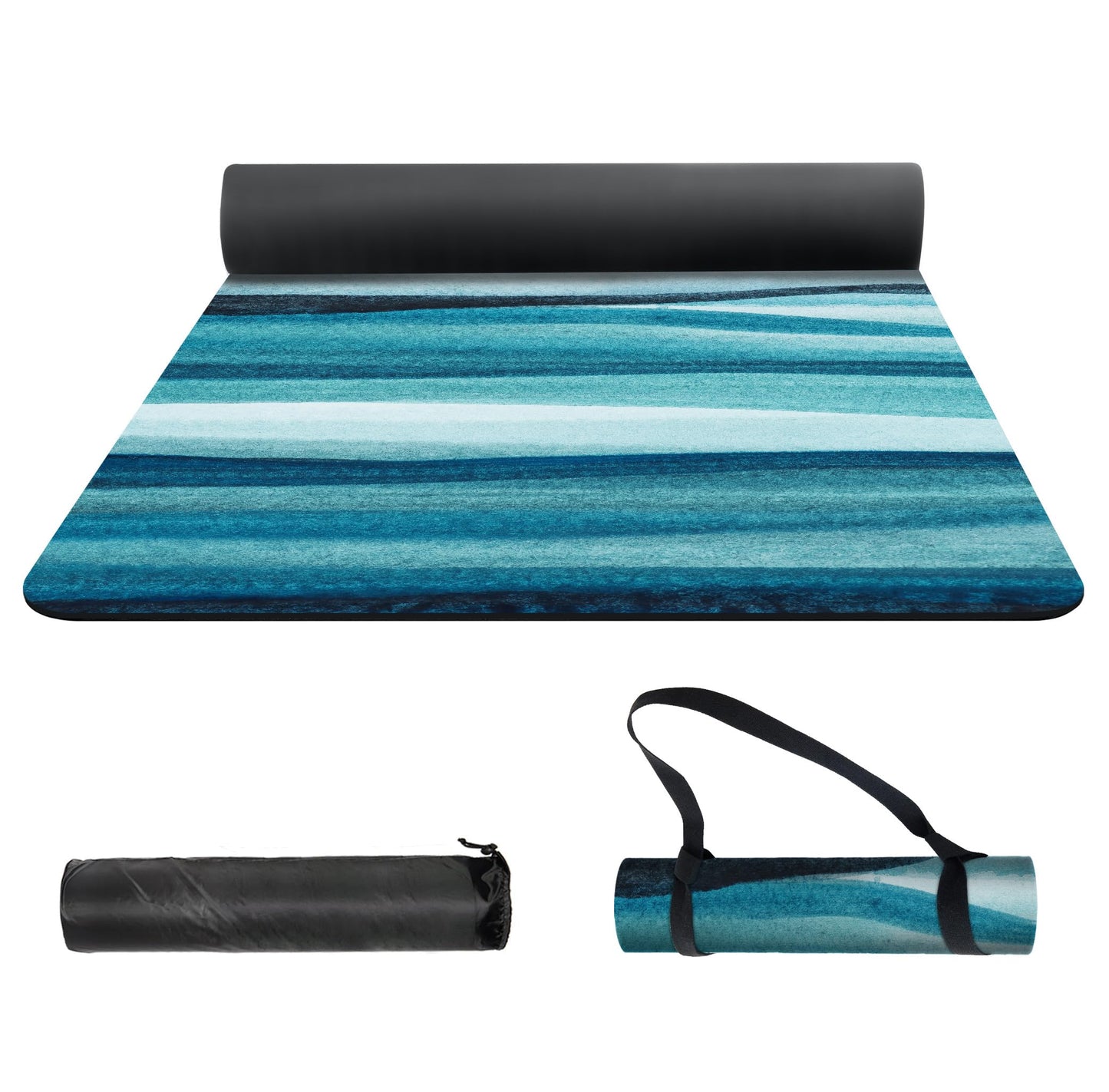 nuveti Yoga Mat Print Extra Thick TPE Non Slip Fitness Exercise Mat with Carrying Bag,72"x24" Extra Thick 6MM Exercise & Workout Mat for Yoga, Pilates Fitness and Floor Exercises