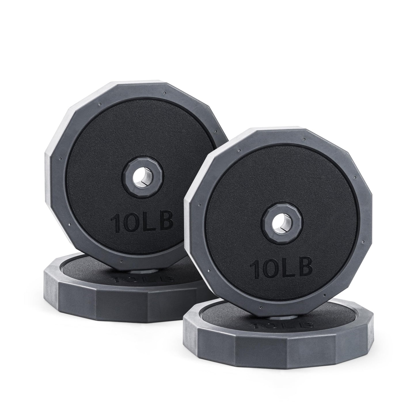 CAP Barbell 40 LB Add-On Plate Pack | Four 10 LB Standard Plates, TPR-Coated Iron Sand Filled Weight Plates | Fits 1-Inch Bars & Adjustable Dumbbell/Barbell Sets
