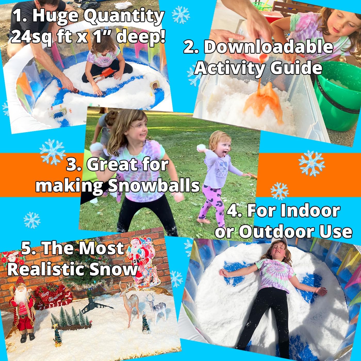 PARTY GOAT Fake Snow Powder - Instant Snow for Outdoor & Indoor Fun | 39oz Makes 15 Gallons