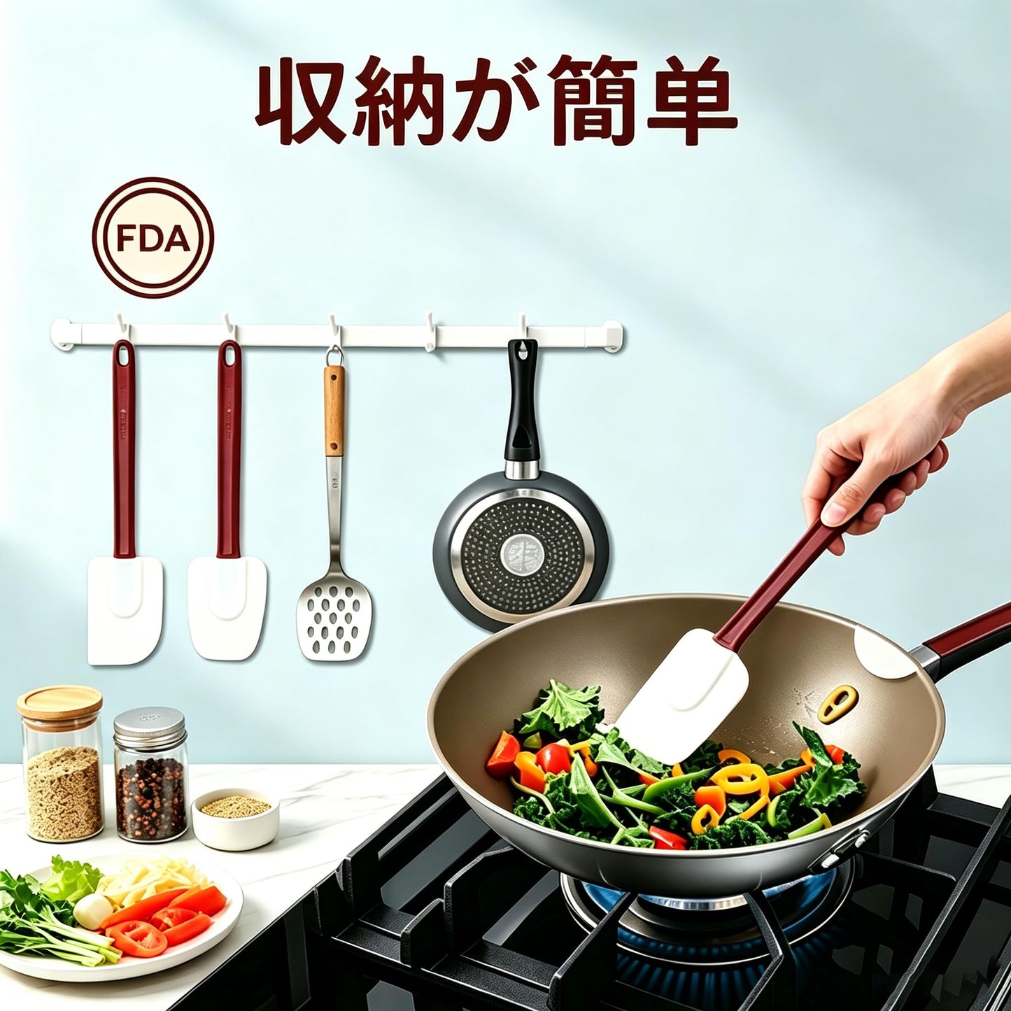 MYTASUY 10 INCH Silicone Spatulas Heat Resistant Heavy Duty Rubber Spatulas Commercial Spatulas Set for Kitchen Use Silicone Cooking Utensils Sets of 2