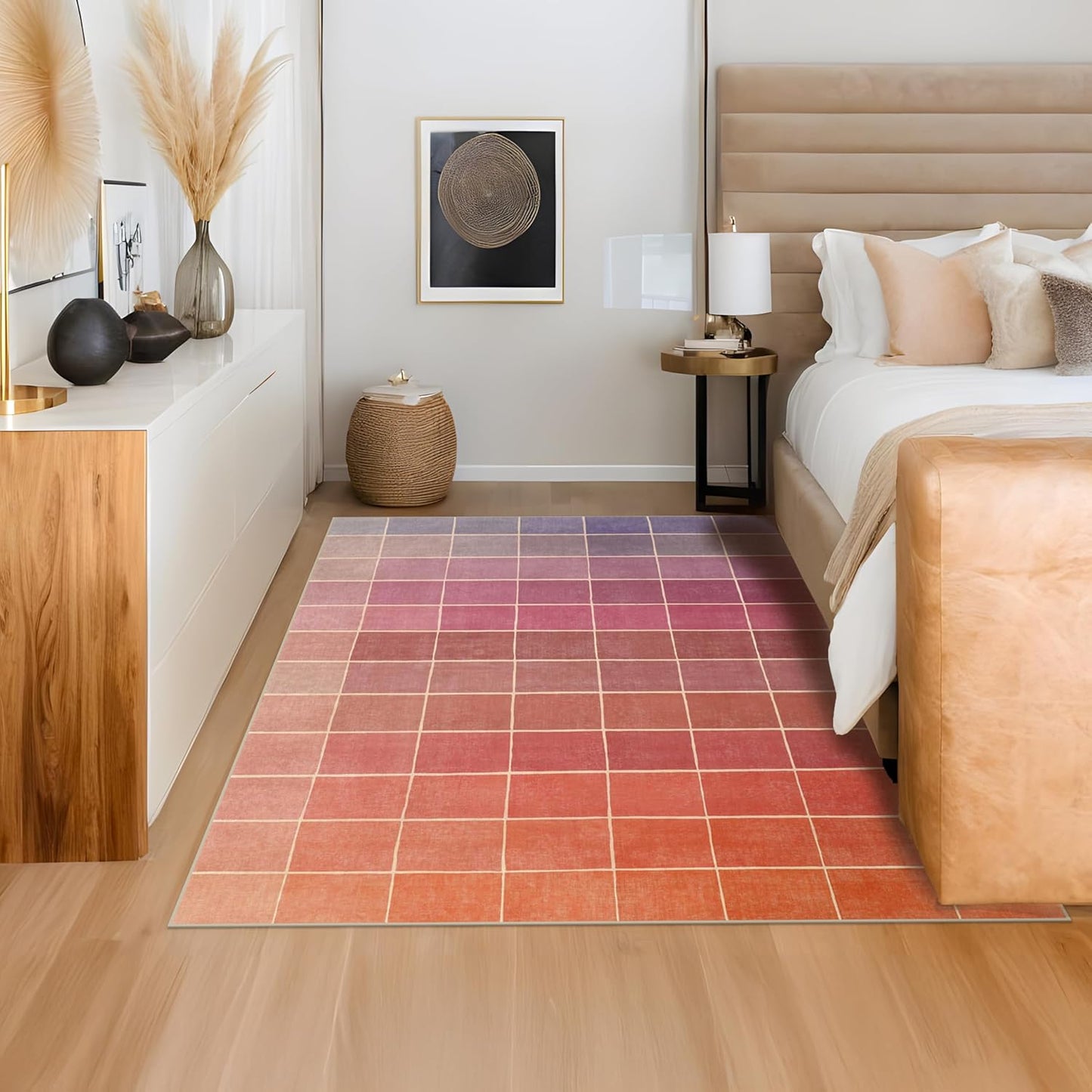 Skiennix Mid Century Modern Ombre Rug - Colorful 6x9 Washable Area Rug for Living Room & Nursery