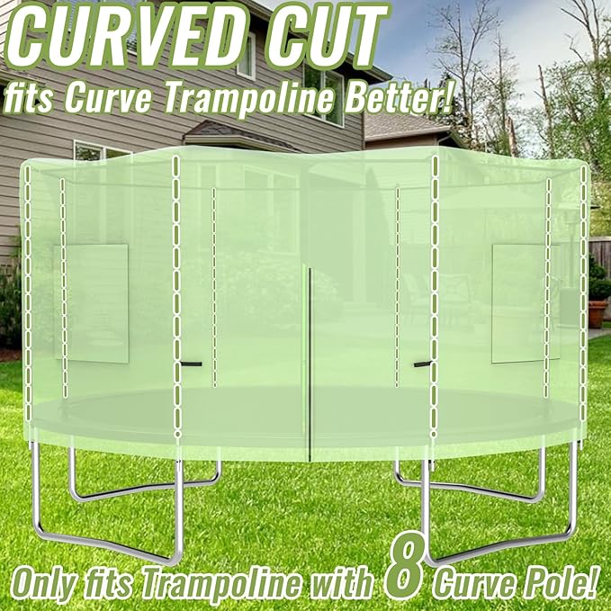 Gardenature 10FT/12FT/14FT Trampoline Tent(Tent Only), Fit Round Trampolines, Shade Cover with LED Light, Outdoor Trampolien Accessories, Anti-Tear