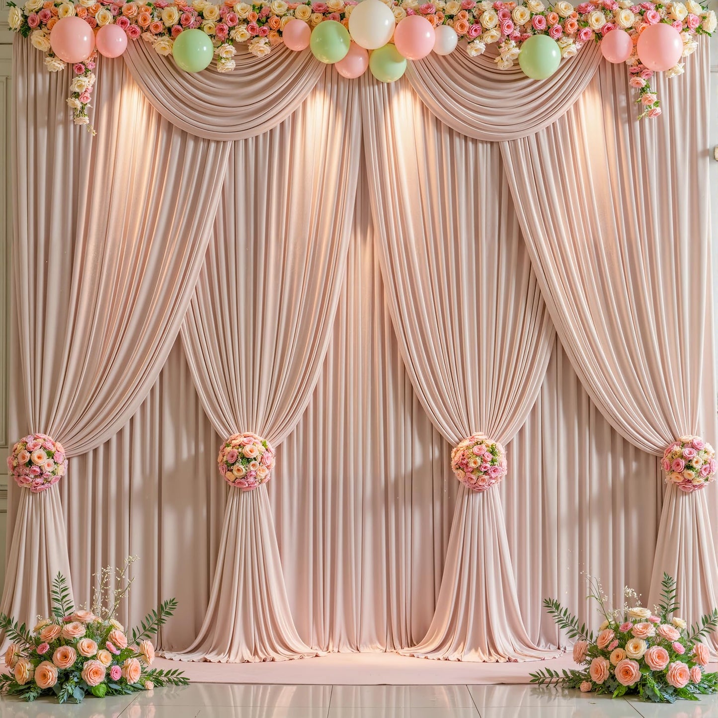 50x10ft Black Backdrop Curtain Panels for Parties - Wrinkle Free Polyester Photo Curtain Backdrop Wedding Back Drop Fabric Drapes for Party Decorations Background for Photography