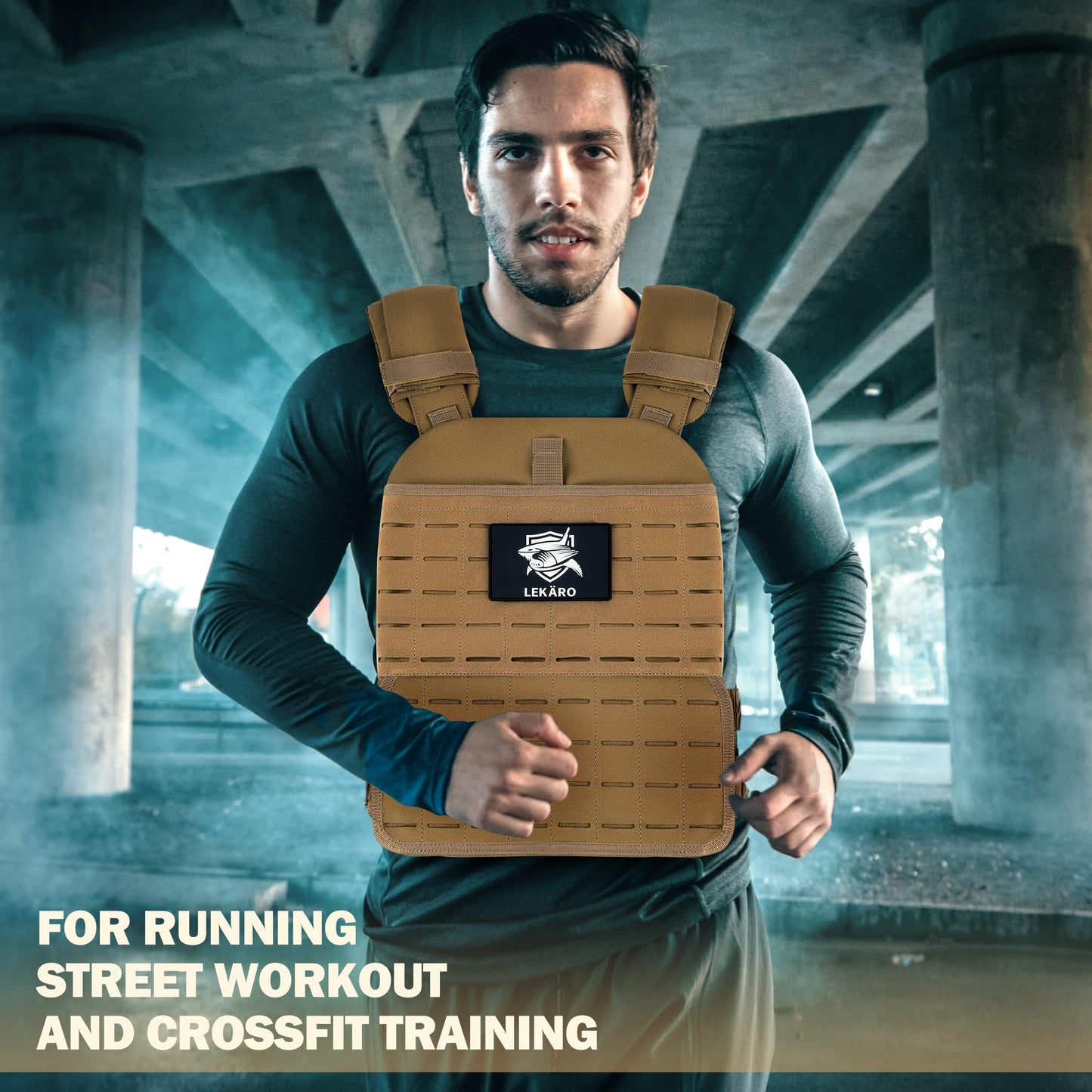 Adjustable Weighted Vest for Men Women – Tactical Vest for Rucking, HIIT & CrossFit, Fits 10x12 Plates, 600D Breathable Weight Vest & Exercise Vest for Strength Training, Weights Not Included