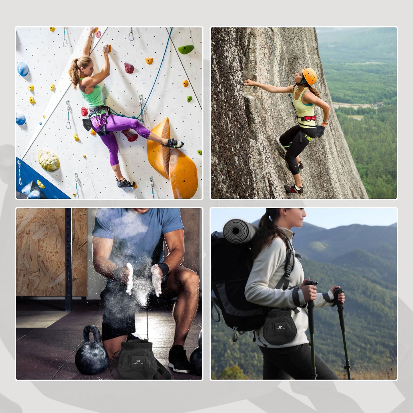Chalk Bag for Rock Climbing & Bouldering: Outdoor Indoor Chalk Bag for Men & Women Climbing Equipment & Accessories