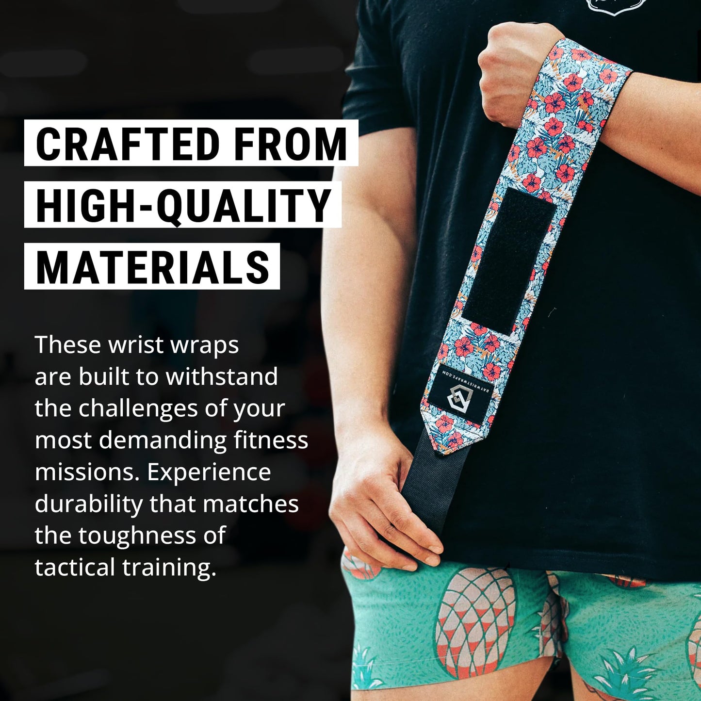 Bay Wrist Wraps Weightlifting Workout Wrist Brace - Adjustable, One Size Fits All - Comfort Wrist Wraps for Weightlifting with Thumb Loop, Lifting Wrist Straps in Orange Camo - 18-inch Wrist Wrap
