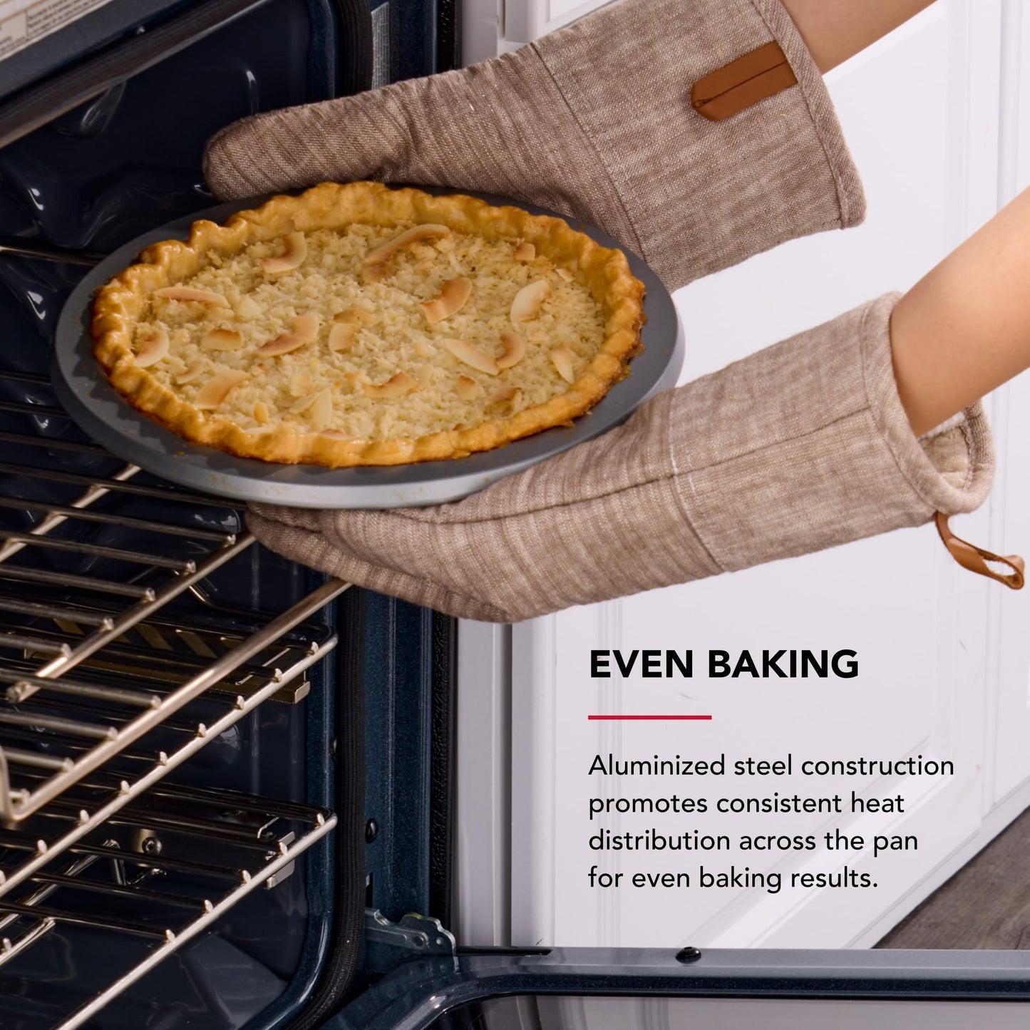 KitchenAid Nonstick Aluminized Steel Pie Plate, Dishwasher Safe, Contour Silver, 9 Inch