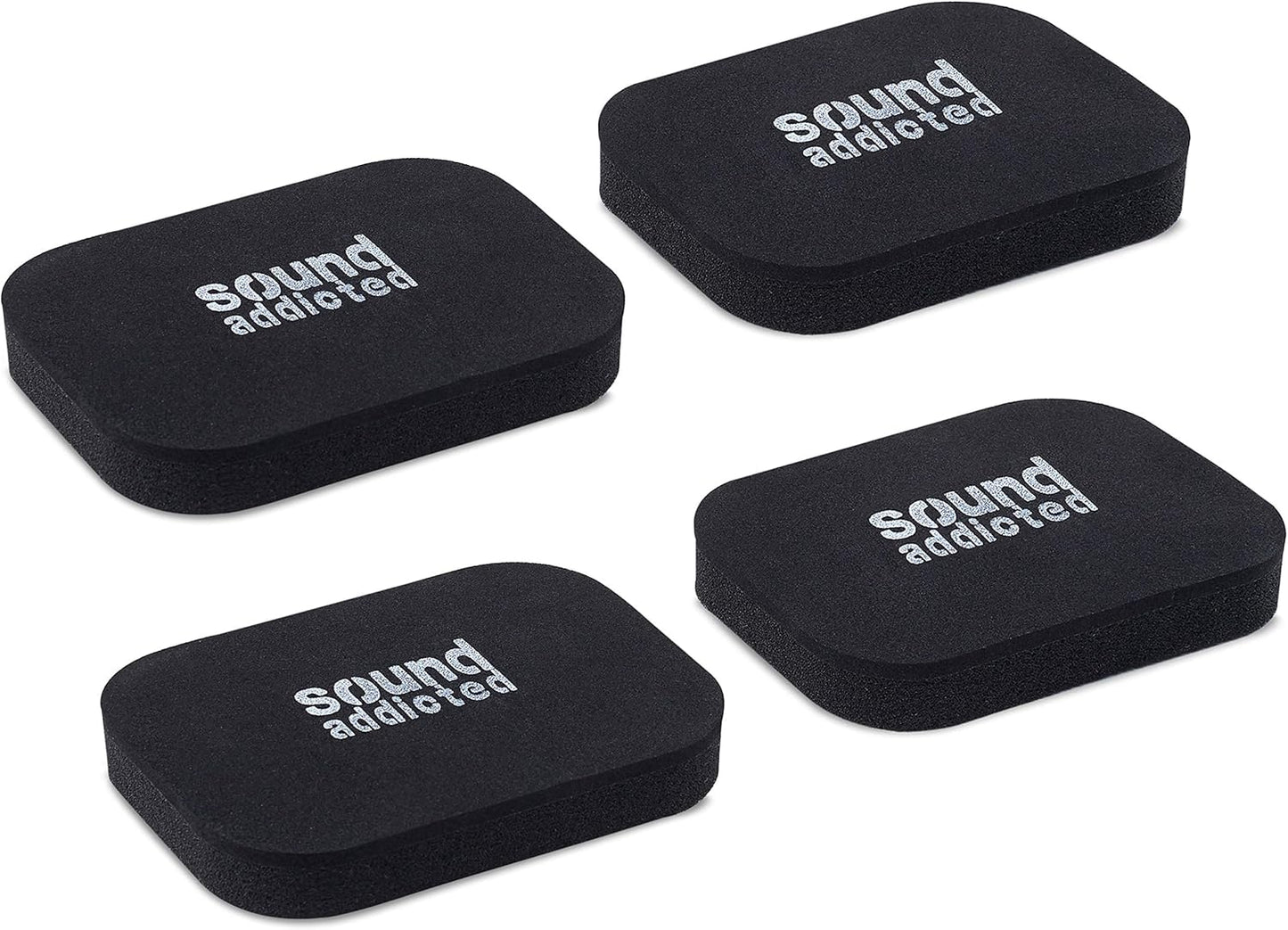 (4Pack) 3.5'' 2.5'' 0.65'' Sound Addicted Isolation Pads for Soundbar - Anti Vibrations Foam Pads Feet x x Suitable