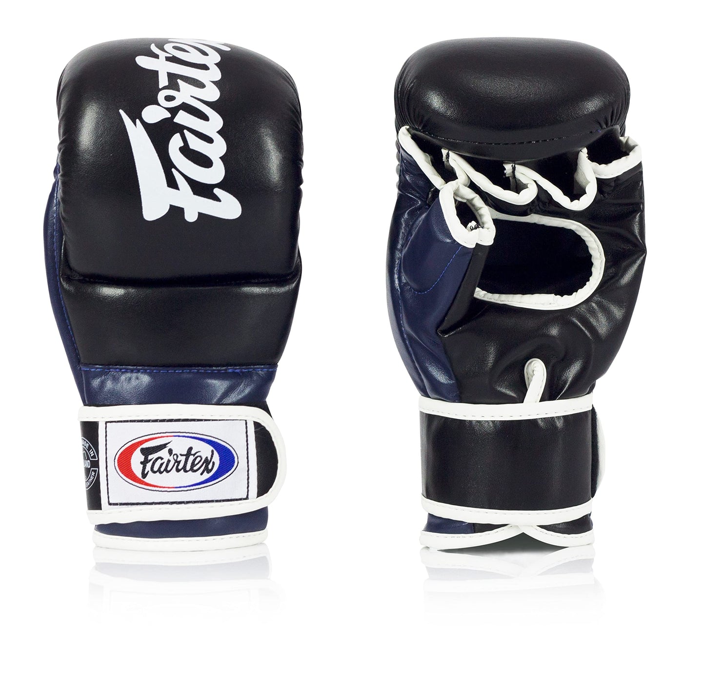 Fairtex FGV18 Muay Thai Boxing Gloves for Men, Women & Kids| MMA Gloves for Martial Arts|Made from Premium Quality Leather, Light Weight & Shock Absorbent Boxing Gloves-Medium, Black/Blue