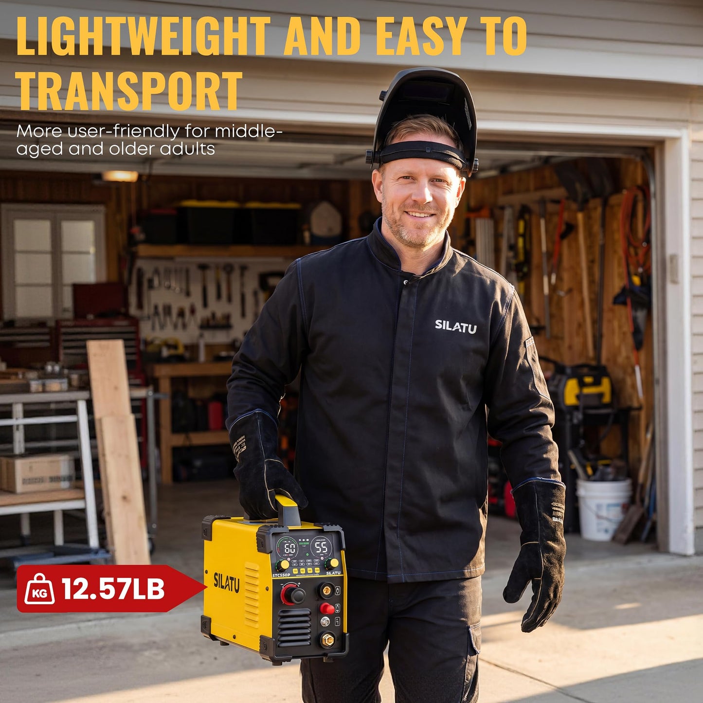 SILATU 55Amps Plasma Cutter, STC550P HF Non-Touch Pilot Arc Plasma Cutter Machine, 110/220V Dual Voltage LED Display Air Sensor Technology, 1/2'' Clean Cut 2/3'' Max Cut, PT/2T/4T for Beginners DIY