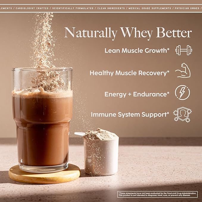 High Level Whey Protein Powder Stevia Sweetened, Natural Chocolate Shake, 24g Protein, Ultra Filtered Non-GMO, Digestive Enzymes, Gluten Free, ?‹白ç²? 2 lb, Whey Protein with Stevia