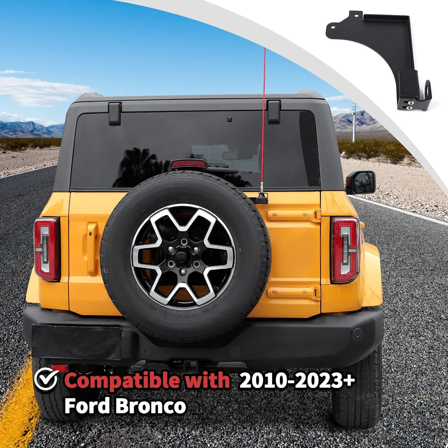 2021-2026+ JWWY Tailgate Antenna Base Mount Flag Bracket Holder Clamp Rear Door Antenna Mount Base Holder Fit for Ford