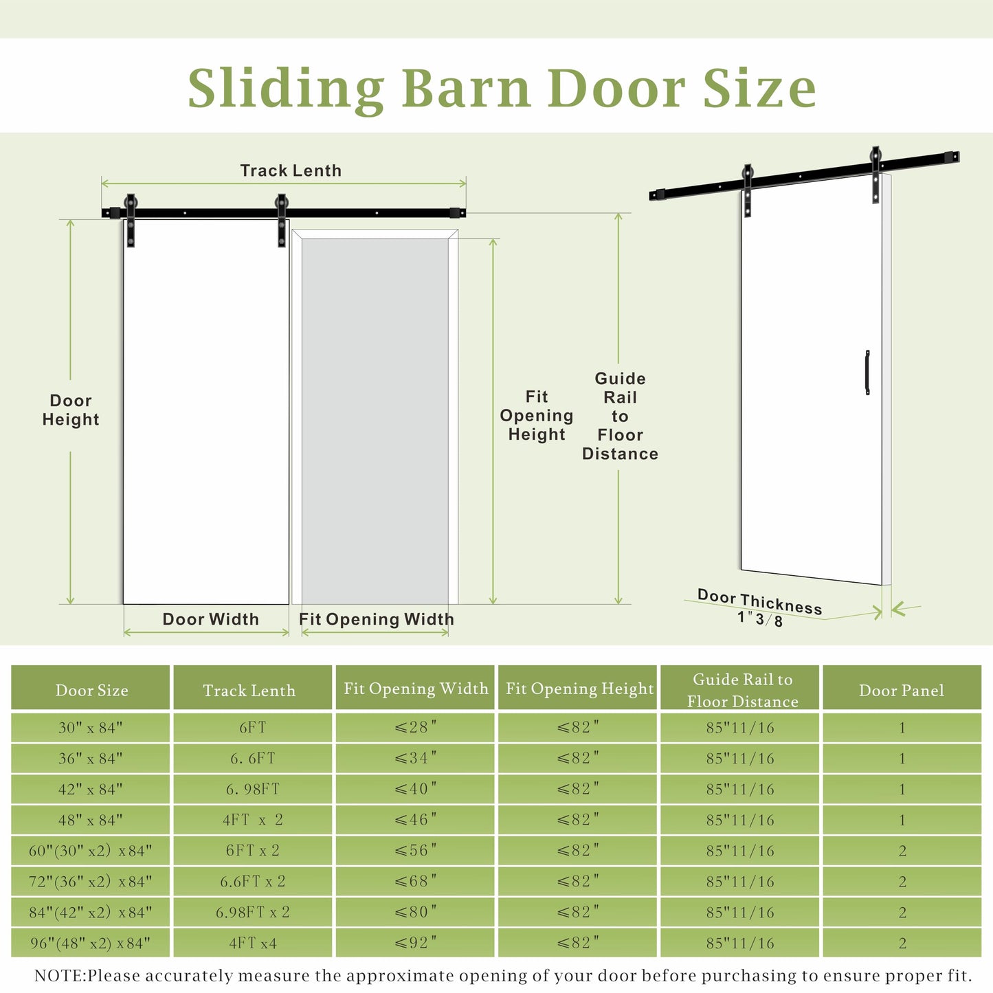 BARNER HOME 30in X 84in Sliding Barn Door, MDF, with Waterproof Surface, DIY Assemble, Pre-drilled Barn Door Slab with Installation Hardware Kit,Black