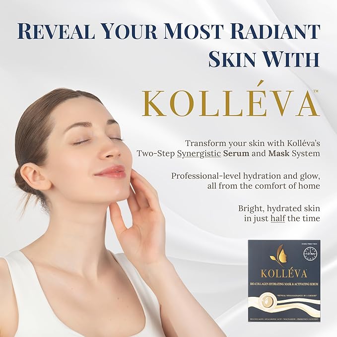 Kolléva Collagen Hydrogel Masks ?“Instant 2-Hour Glow | 4 Clinical Level Masks | U.S. Skincare Innovation