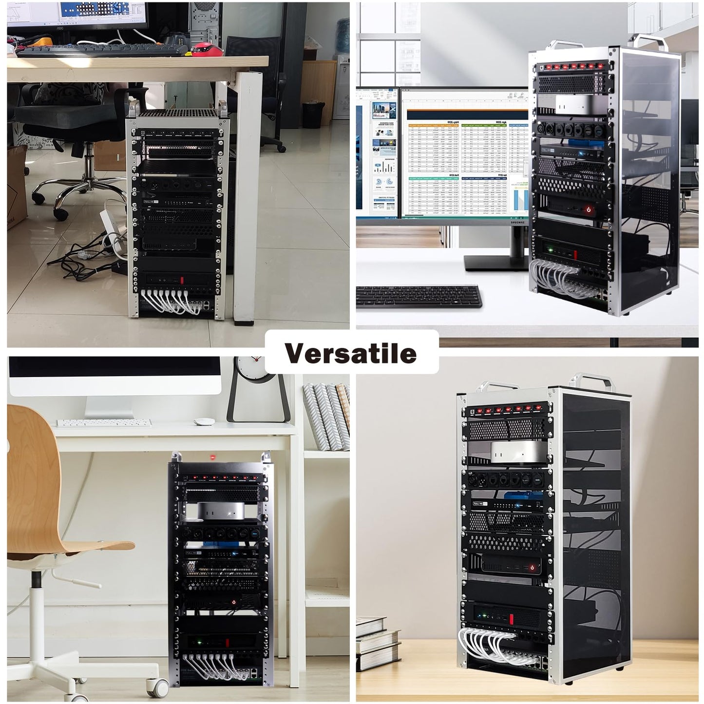 GeeekPi 12U Network Rack, 10 inch Mini Server Rack for Network, Servers, Audio, and Video Equipment, DeskPi RackMate T2 Rackmount, 10.23 inch Depth
