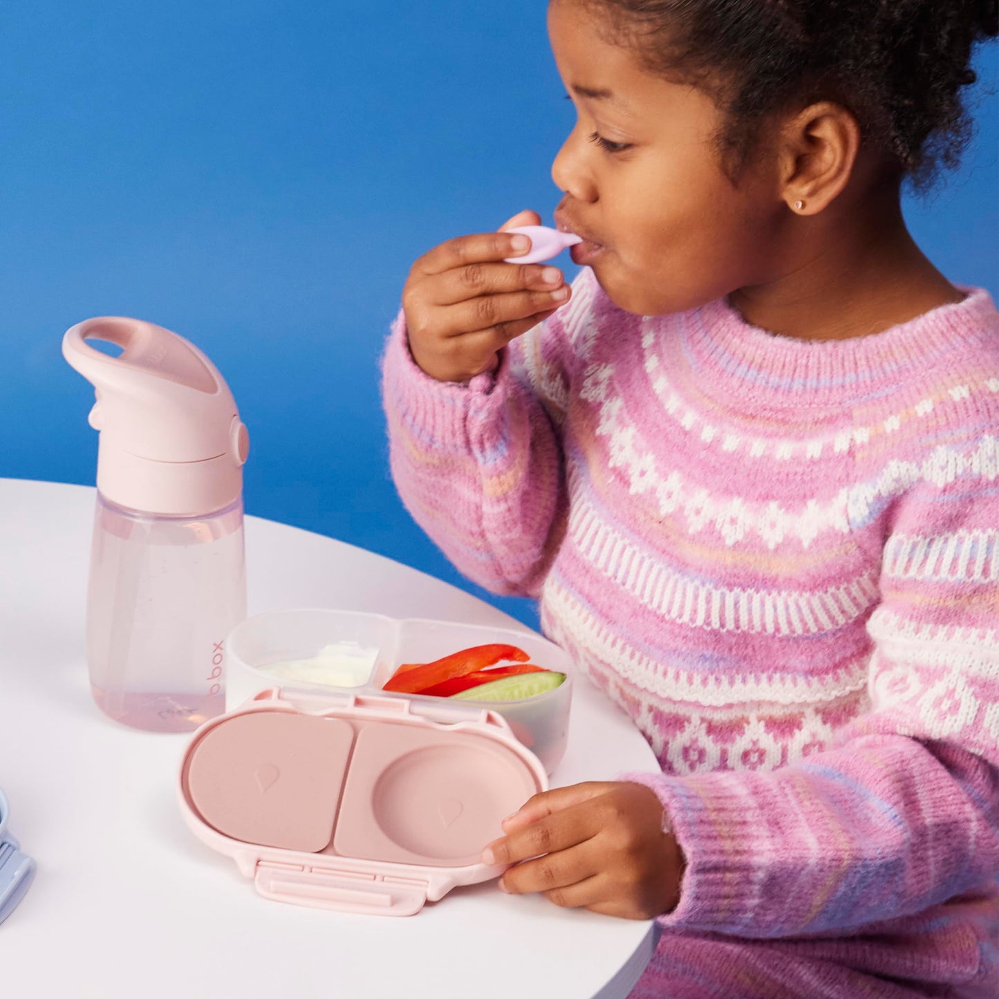 b.box Snack Box - Leakproof Mini Bento Box for Kids & Toddlers, 2 Compartment Snack Containers for Kids, Lunch Containers, Dishwasher Safe, BPA Free, PFAS Free, Ages 4m+, 1 3/4 Cup - Blush Crush