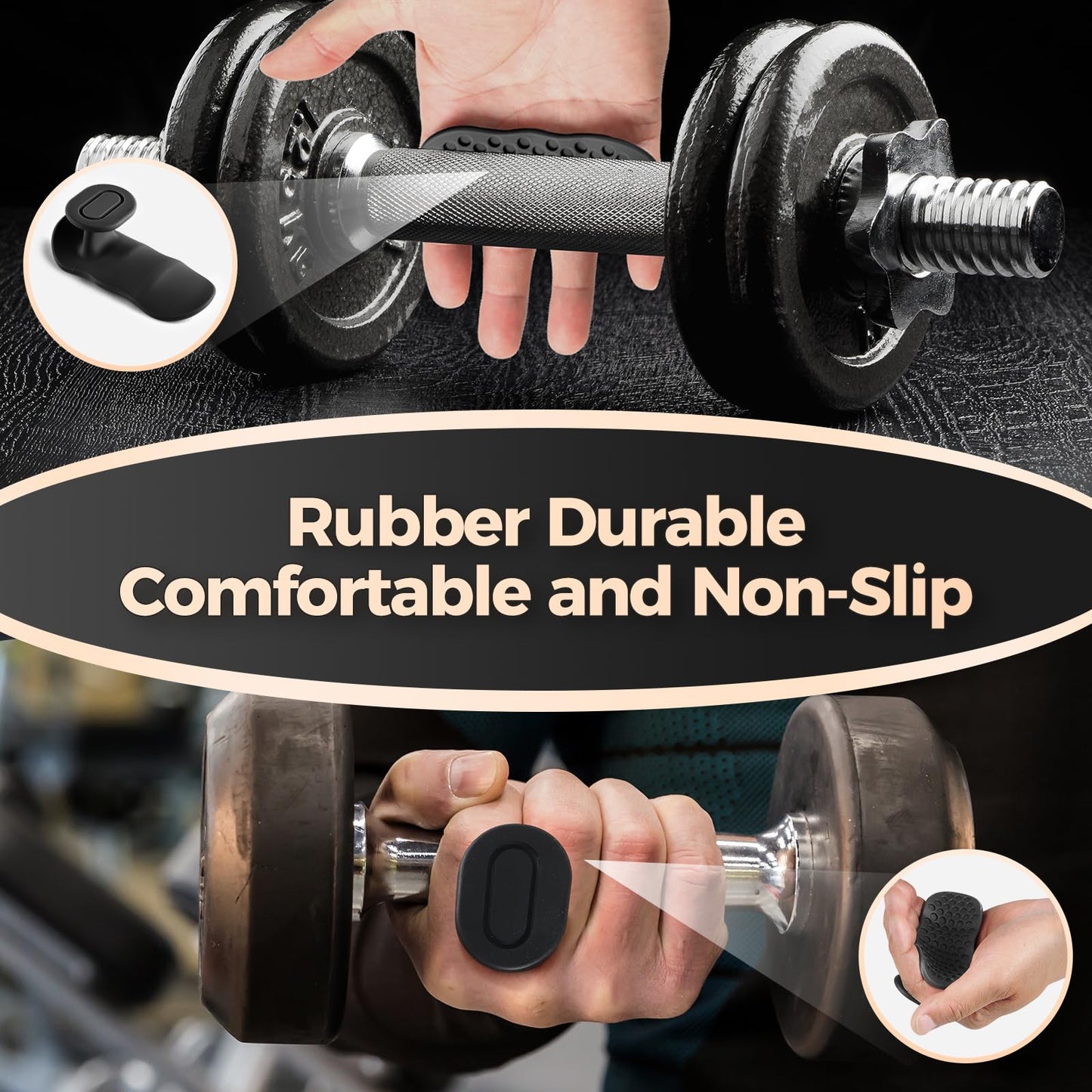Kenilah Weight Lifting Gloves Rubber Gym Grips for Men Women, Weightlifting Anti-Slip Workout Grips for Weight Lifting, Dumbbell, Deadlift, Bar Pad Pull Up Grippers, Gym Training and Exercise (Gray)
