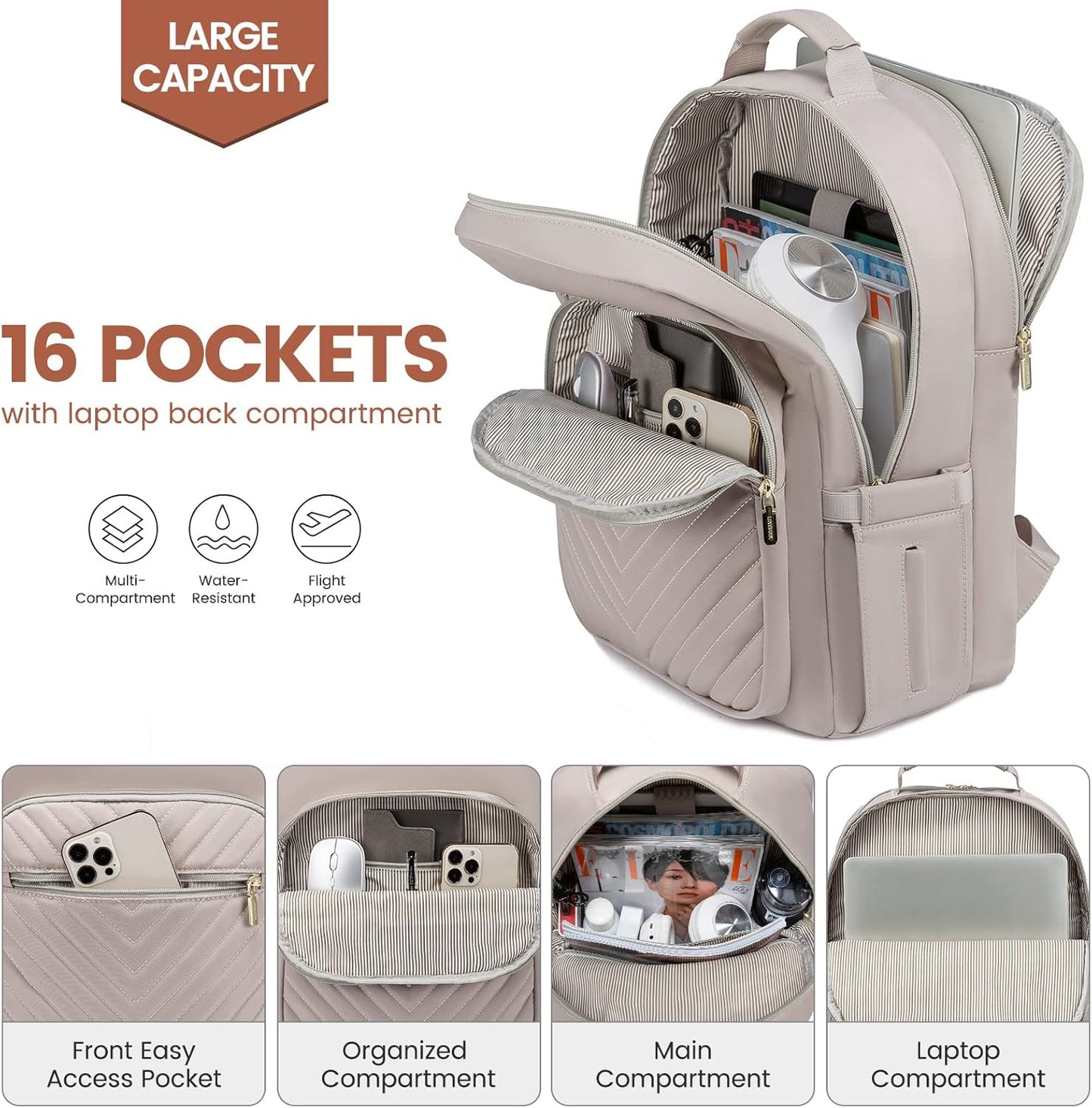 Backpack 15.6 inch, Backpack Backpack LOVEVOOK Laptop for Women Travel Purse,Professional Laptop Computer