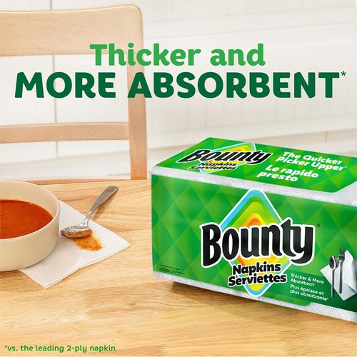 Bounty Paper Napkins - White, 200 Count | Ultra-Absorbent & Durable for Everyday Use