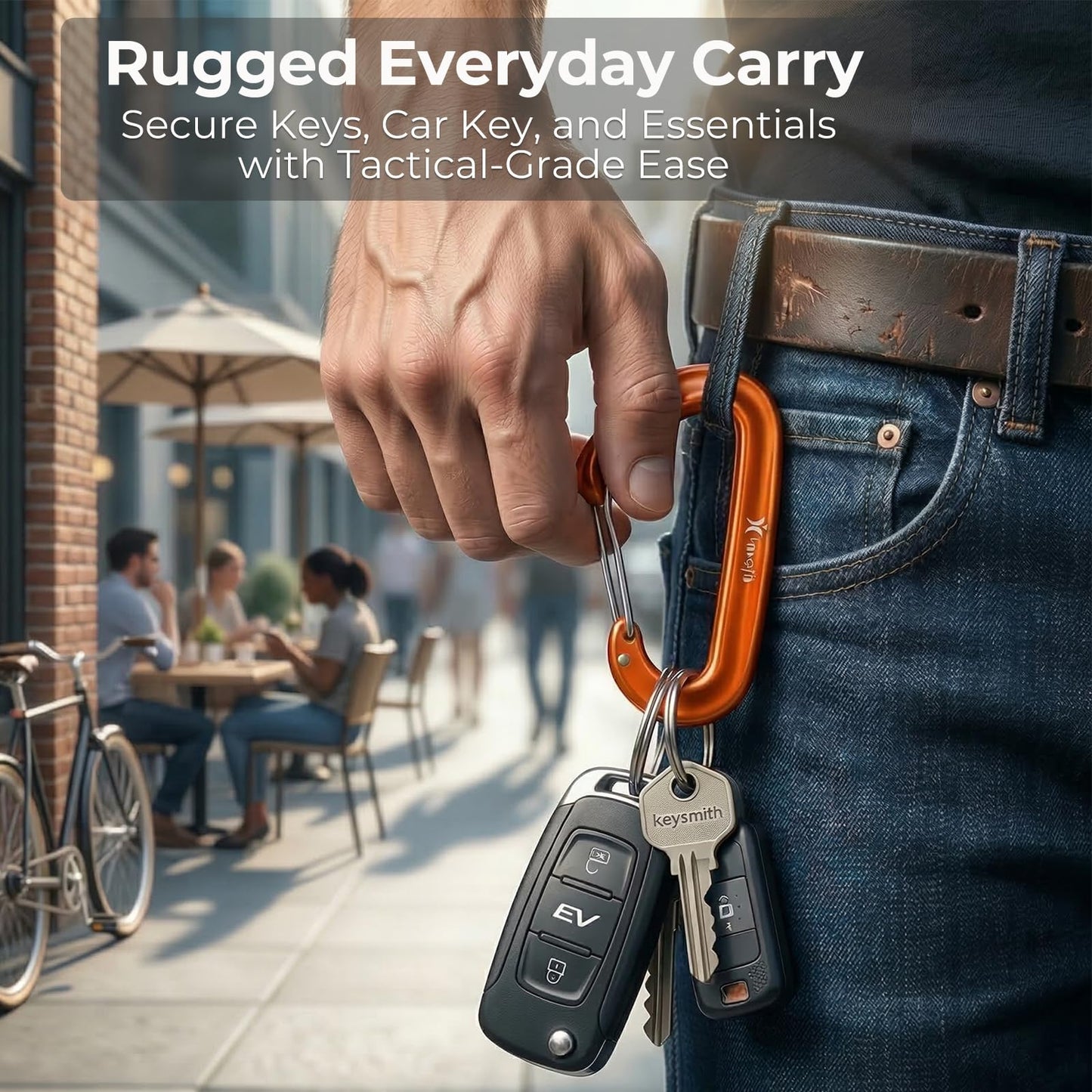 12kN Heavy Duty Carabiner Clips - Favofit 4-Pack 7075 Aluminum Small Carabiners with Snag-Free Wiregate - Lightweight D Ring Keychain Clip for Hammocks Camping Hiking Dog Leash
