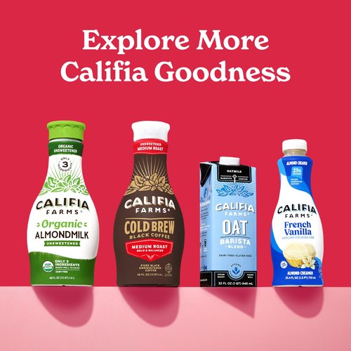 Califia Farms - Pure Black Medium Roast Cold Brew Coffee, 32 Oz (Pack of 6), 100% Arabica, Shelf Stable, Plant Based, Vegan, Gluten Free, Non GMO, Sugar Free, Iced Coffee