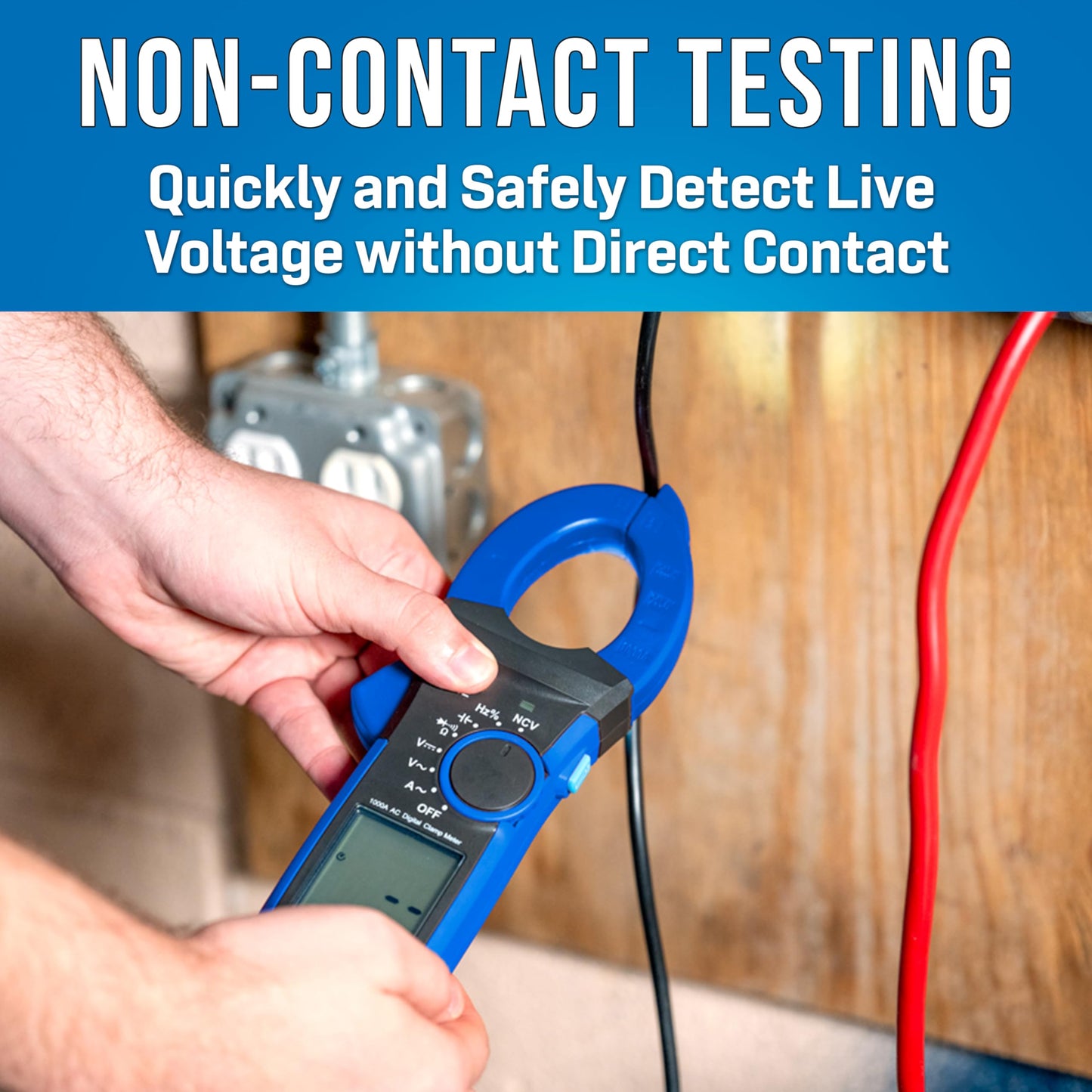 Jonard Tools ACM-1000 Digital Clamp Meter, 1000V/1000A TRMS Multimeter with 45mm Clamp, Non-Contact Voltage Tester, Measures AC/DC Voltage, Current, Continuity, Frequency, Capacitance