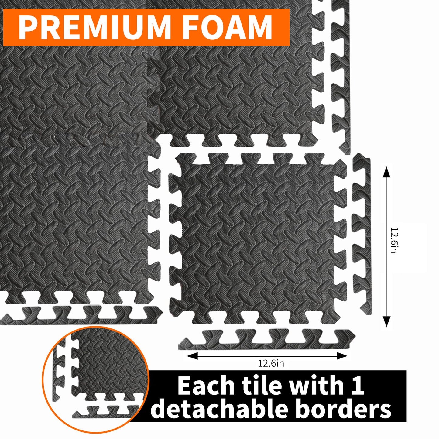 Maziloxe Gym Flooring for Home Gym, 18 PCS Anti-Slip Interlocking Foam Floor Tiles, 12.6"x12.6"x0.4" EVA Exercise Mats, Puzzle Floor Mat For Workout, Yoga, Kids Play Area, Treadmill, Garage
