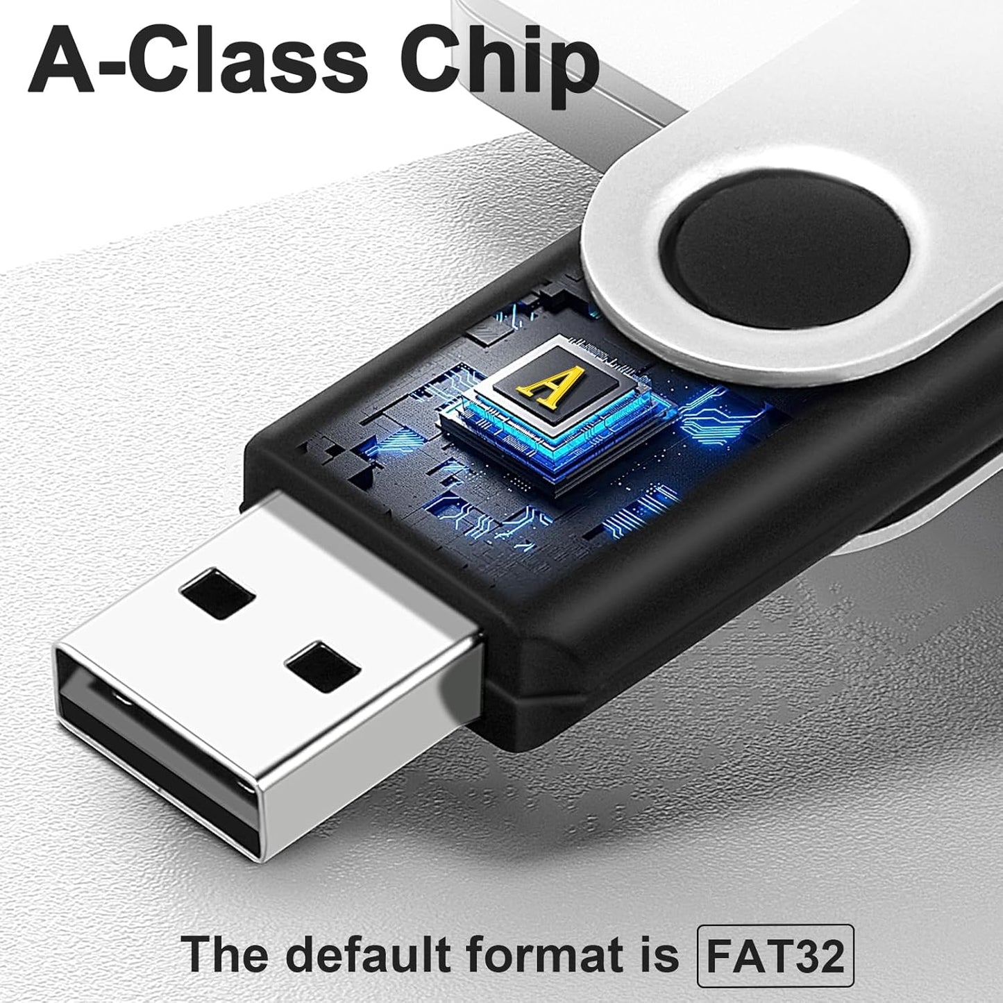 MECHEER 512MB 10 Pack, 2.0 Flash Drive Bulk USB Thumb Drives Pendrive Memory Sticks with Lanyards, Swivel USB Storage