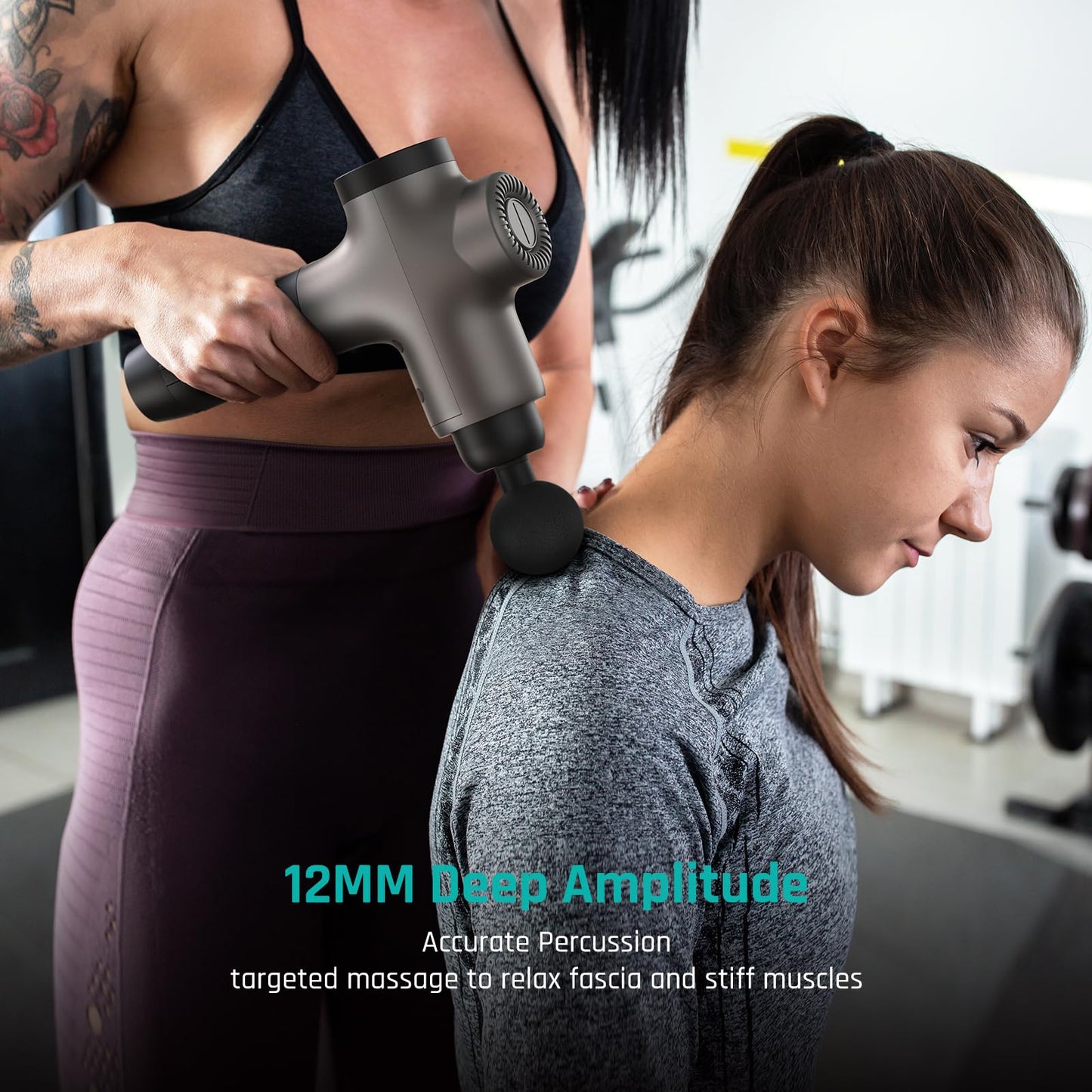 Mebak 3 Massage Gun, Massage Gun Deep Tissue for Athletes, Professional Muscle Percussion Massager, Massager for Shoulder Leg Back Body Pain Relief, Quiet Portable Sport Tool, Gifts for Him