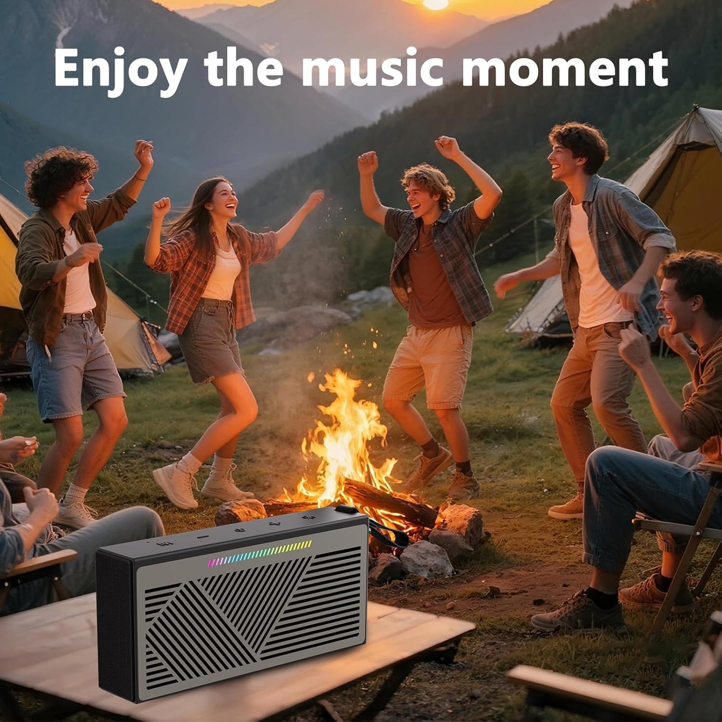 HDTABLET IPX5 Bluetooth5.3, Bluetooth Speaker, Portable Wireless Bluetooth Speakers with HD Sound, Waterproof Speaker