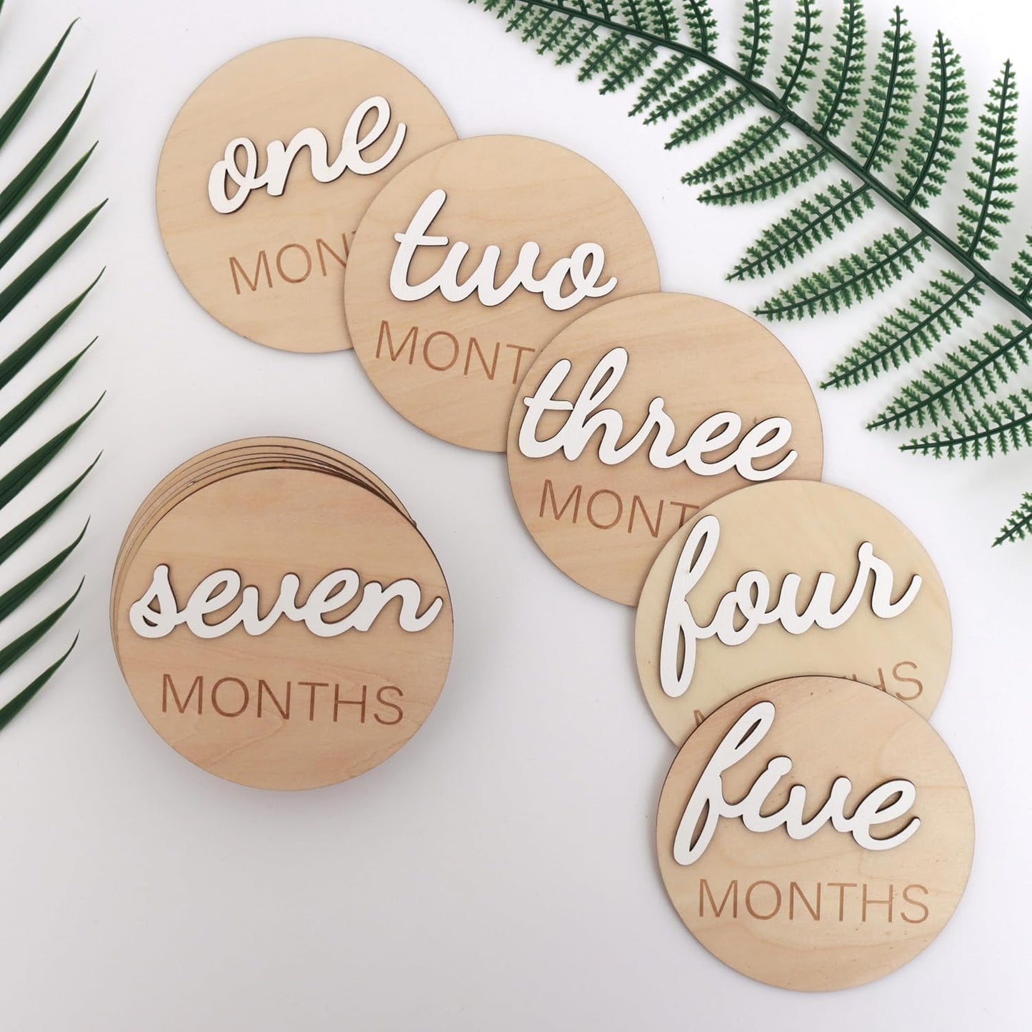 3D Wooden Monthly Milestone Cards, Baby Monthly Milestone Marker Cards, Newborn Memento Milestone to Document Baby's