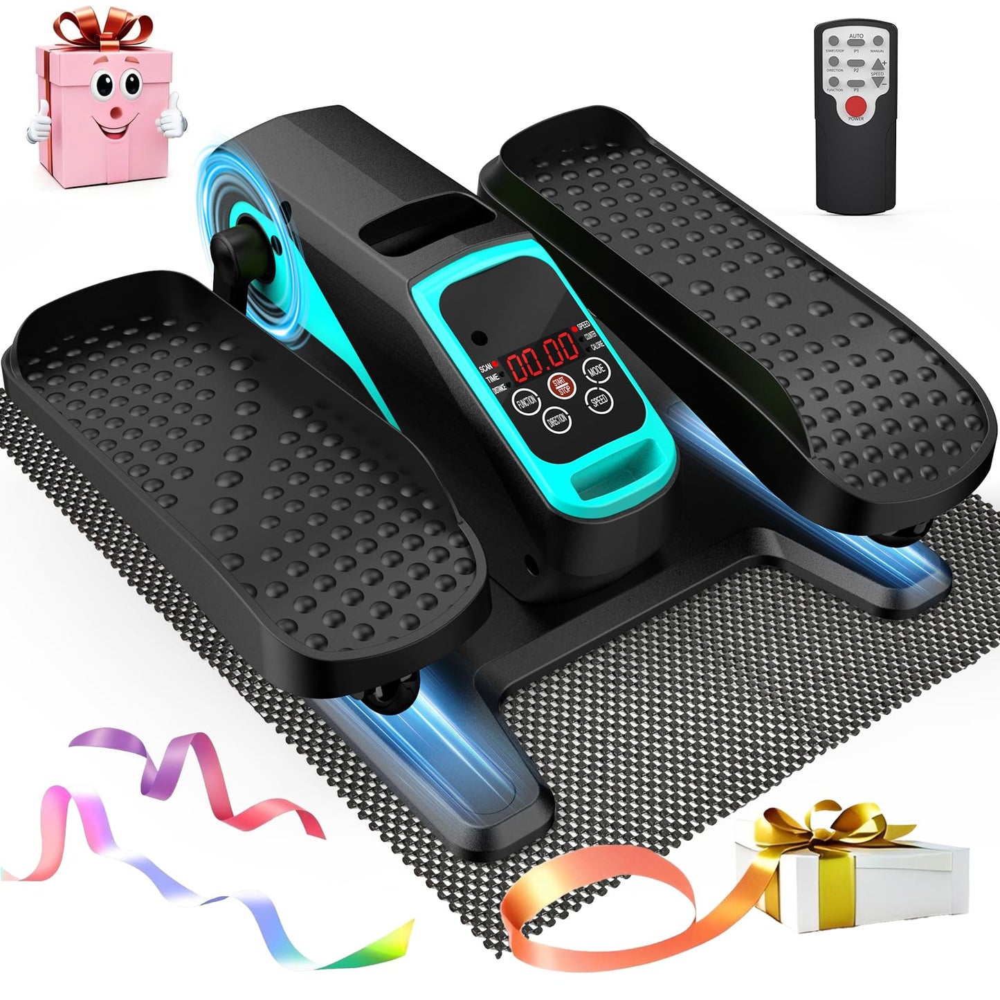 VIVURN-018 Under Desk Elliptical 12 Speed 5 Modes Mini Motorized Leg Exerciser While Sitting for Seniors As Seen on TV with Non-Slip Mat Quiet & Portable Electric Pedal Exerciser for Home and Office