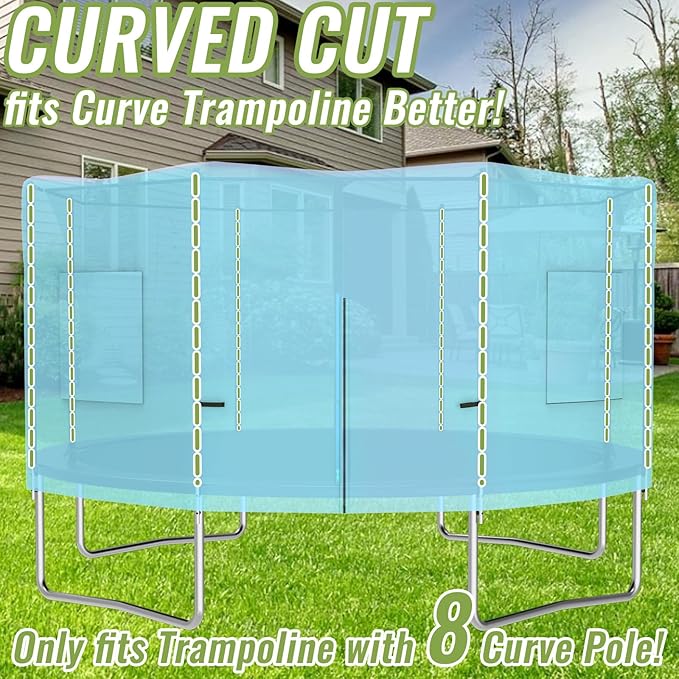 Gardenature 10FT/12FT/14FT Trampoline Tent(Tent Only), Fit Round Trampolines, Shade Cover with LED Light, Outdoor Trampolien Accessories, Anti-Tear