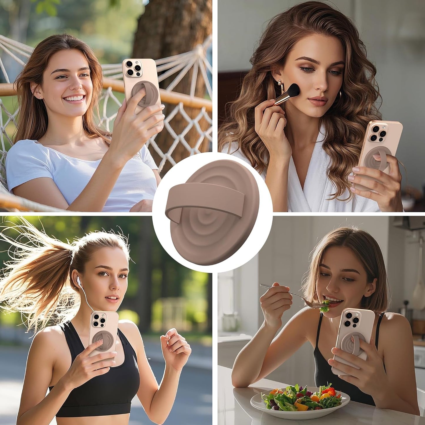 COFFKER 17/16/15/14/13/12 Magnetic Phone Grip Ring Holder, Liquid Silicone Magnet Cell Phone Grip Finger Loop
