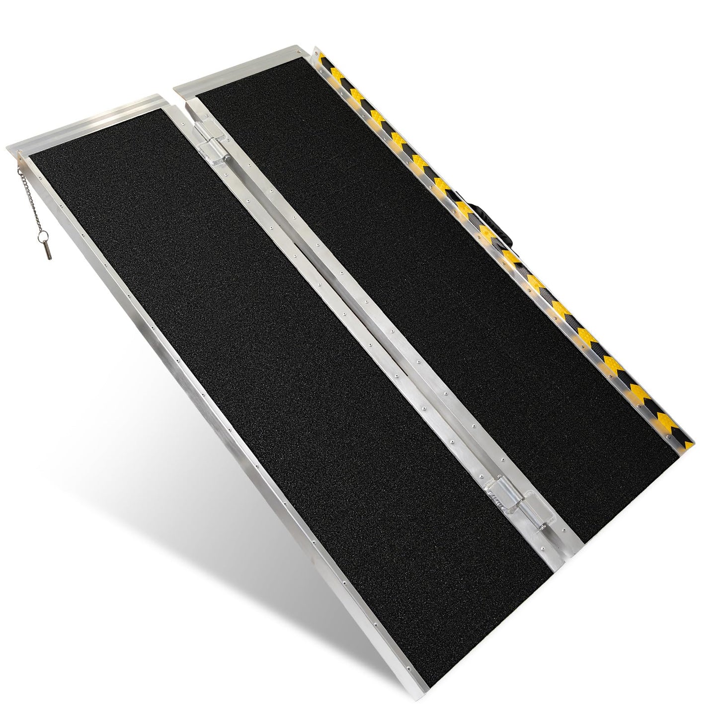 Vie Triomphe 4FT Portable Wheelchair Ramp, Non-Slip Folding Aluminum Threshold Ramp for Home Entry, Steps, Doorways, Curbs, Wheelchairs, Scooters & Walkers