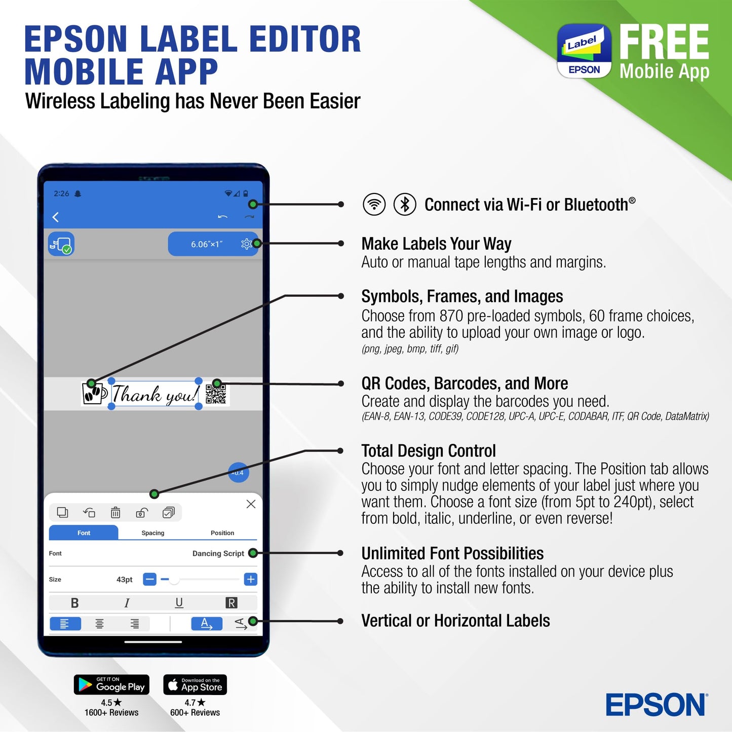 LABELWORKS Epson LW-Z5010PX Industrial Label Maker - Complete Printer Kit with Accessories, PX 147' Bulk Label Rolls, Desktop Printer