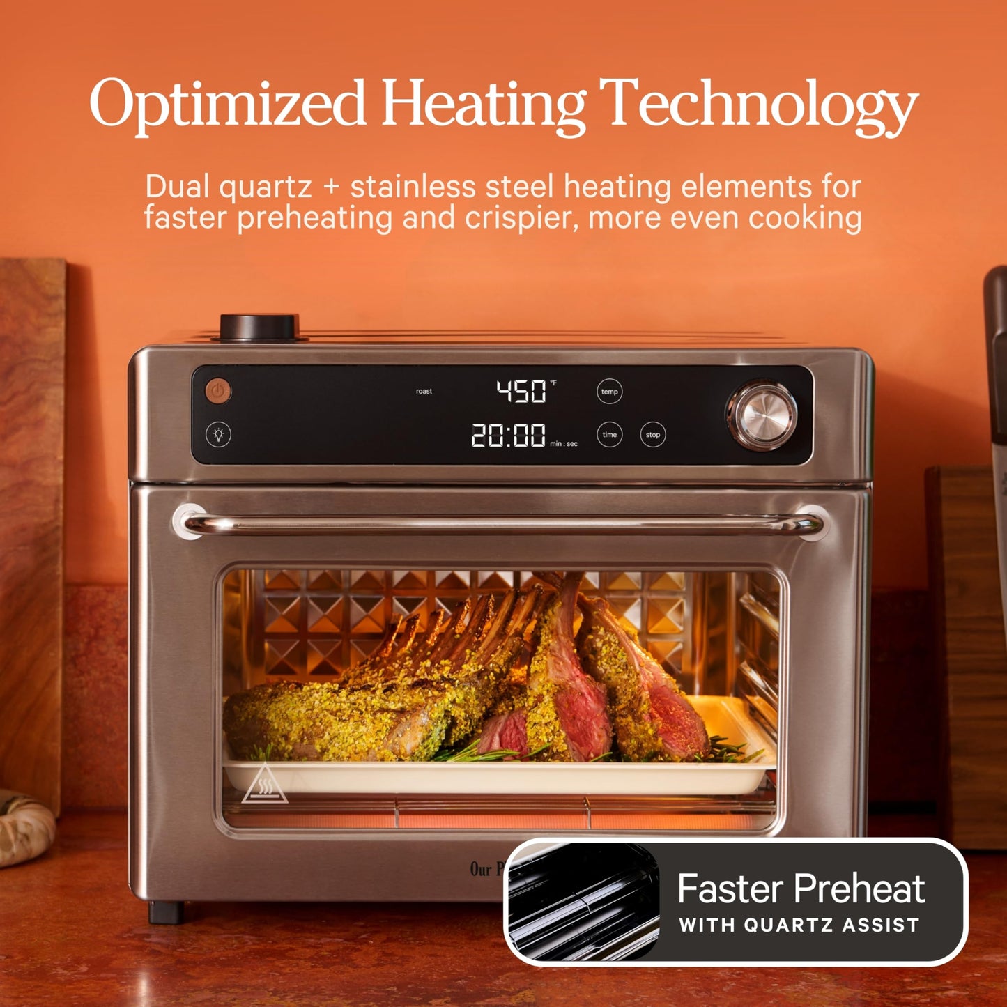 Our Place Wonder Oven Pro | 8-in-1 Digital Air Fryer & Countertop Oven with Basket, Rack, Pan & Tray | 3-Rack, 32 QT Capacity - Air Fry, Toast, Roast, Bake, Reheat, Broil, Proof & Dehydrate | Cream