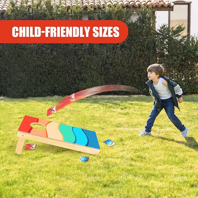 Portable 2 ft x 1 ft Cornhole Game Set with 8 Bean Bags and 1Carry Bag Excellent for Indoor & Outdoor Play – Fun Filled Cornhole Sets